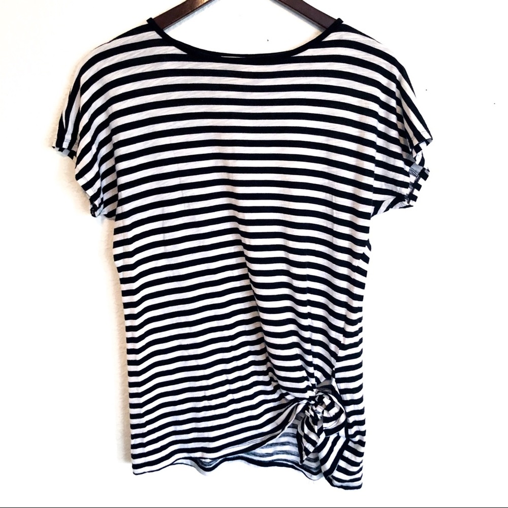 Michael Kors black and white knotted shirt